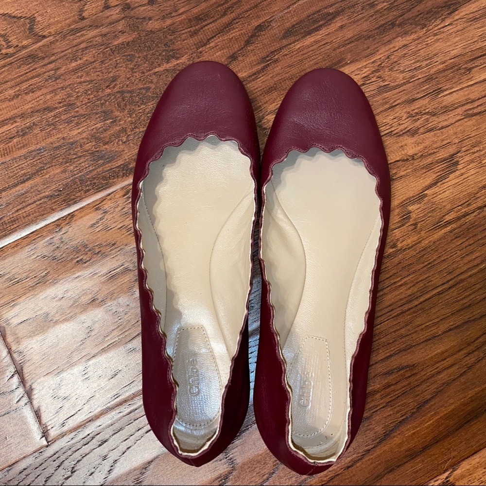Chloe ‘Lauren’ ballerinas in Bordeaux - Picture 2 of 8